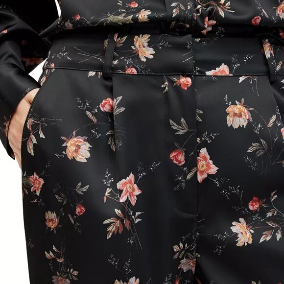 NEW ALLSAINTS Women's Louisa Tanana Trousers Size 8 Black/Floral - Picture 3 of 7